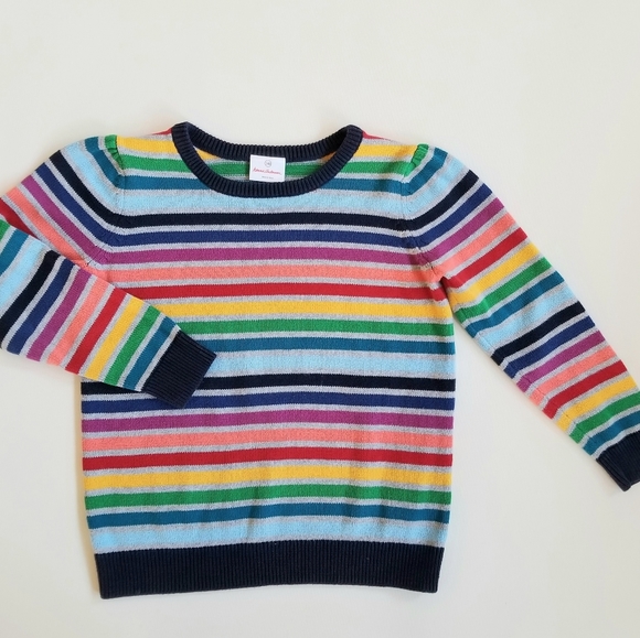 HANNA ANDERSSON Rainbow Stripe Knit Sweater 140 10